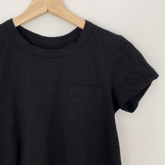 Black Pocket Tee with Tulle Insert - Picture 3 of 6